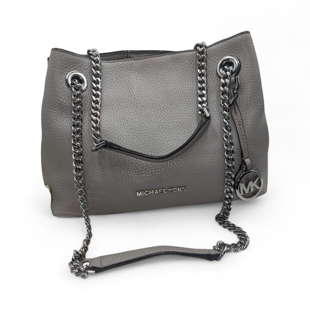 Michael Kors Jet Set Medium Pebbled Leather Chain Shoulder Bag. - Picture 2 of 11